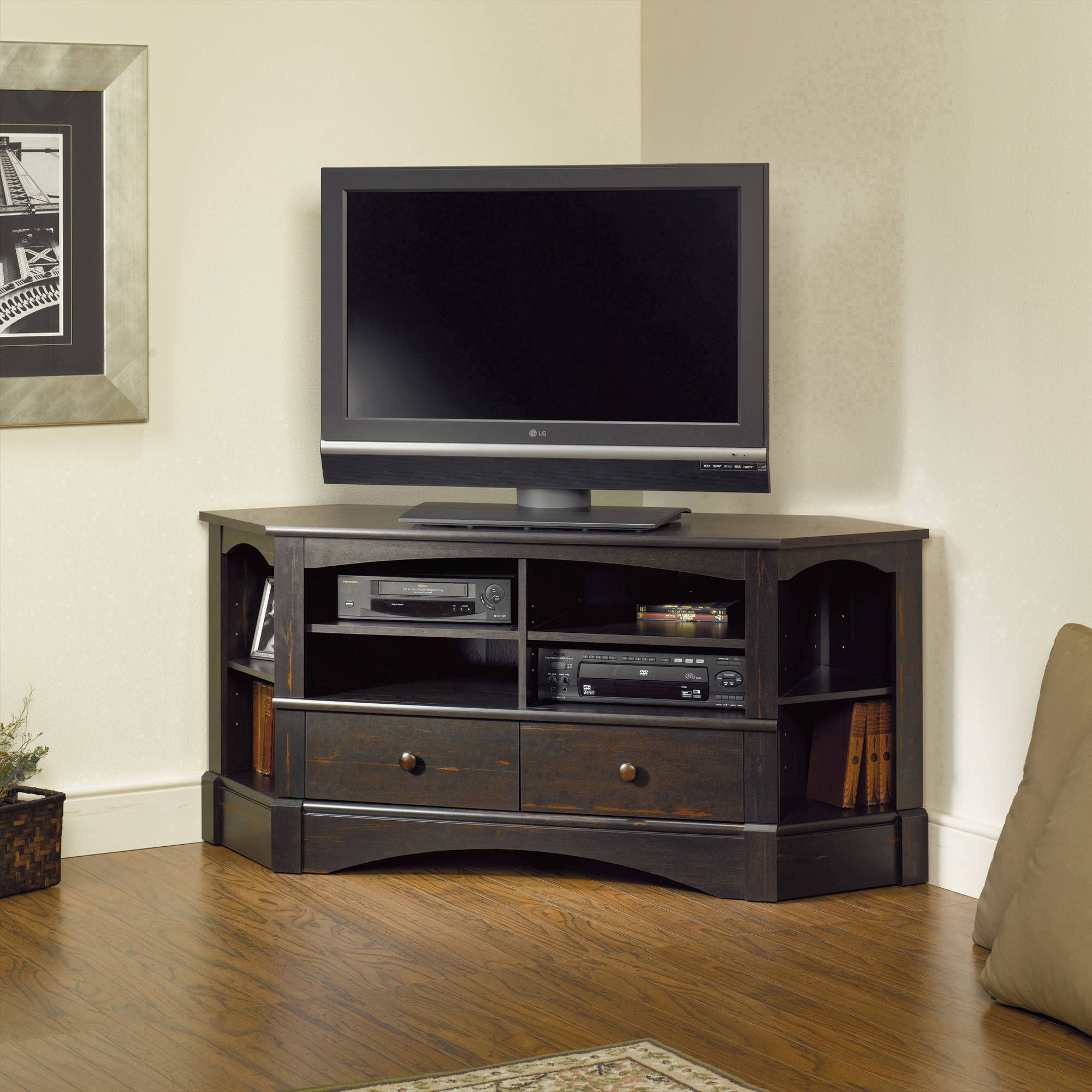 Sauder Harbor View Corner Entertainment Credenza for TVs up to 42'' in Multiple Finishes