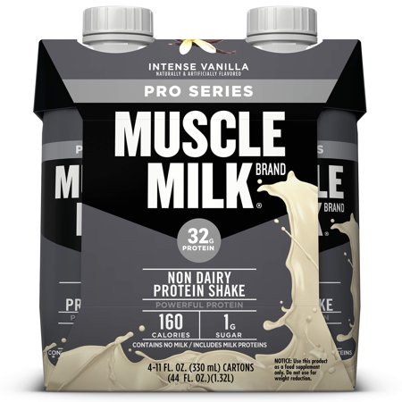Muscle Milk Pro Series Non-Dairy Protein Shake, Intense Vanilla, 32g Protein, Ready to Drink, 11 fl. oz., (Best Time To Take Muscle Milk)