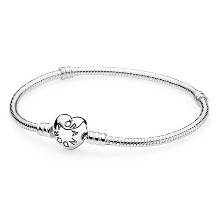 - Moments Silver Bracelet with Heart Clasp 16CM - 590719-16