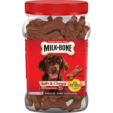 Milk-Bone Soft & Chewy Beef & Filet Mignon Recipe Dog Snacks, (Best Bones For Beef Stock)