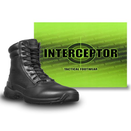 Interceptor Men's Kentin Zippered Tactical Work Boots, Black