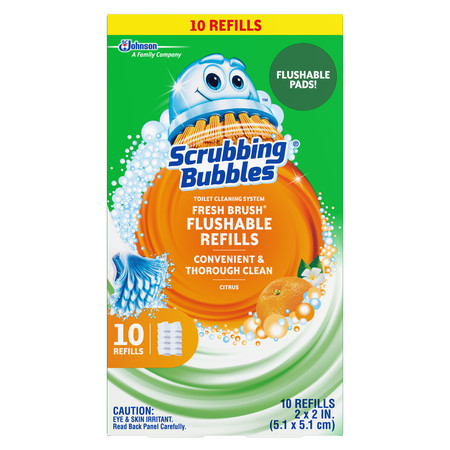 (2 pack) Scrubbing Bubbles Fresh Brush Toilet Cleaning System, Flushable Refill, 10 (Best Toilet Cleaning Products)