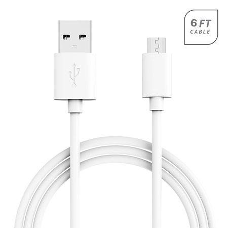 Verizon LG G VISTA Premium High Quality 6 Feet White Micro USB Data Sync Cable + Charging