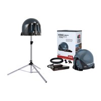 King VQ4550 Tailgater Bundle with BONUS Tripod - Portable Satellite TV Antenna, DISH Wally HD Receiver & TR1000 Tripod for RVs, Trucks, Tailgating, Camping and Outdoor