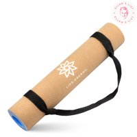 Life Energy 5mm EkoSmart Cork Yoga Mat with Yoga Strap