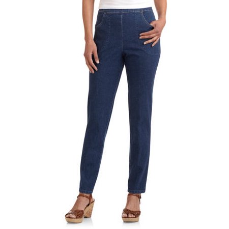 White Stag - Women's Flat Front Back Elastic Stretch Denim Pants ...