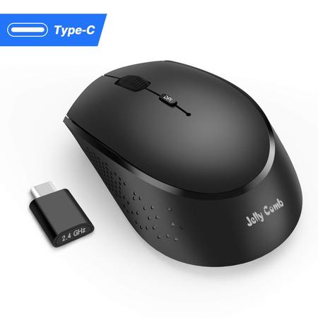 Jelly Comb Type C Wireless Mouse, 2.4GHz Rechargeable USB C Wireless Mouse Compatible for MacBook 12