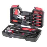 Hyper Tough 39-Piece Household Tool Set, Black & Red