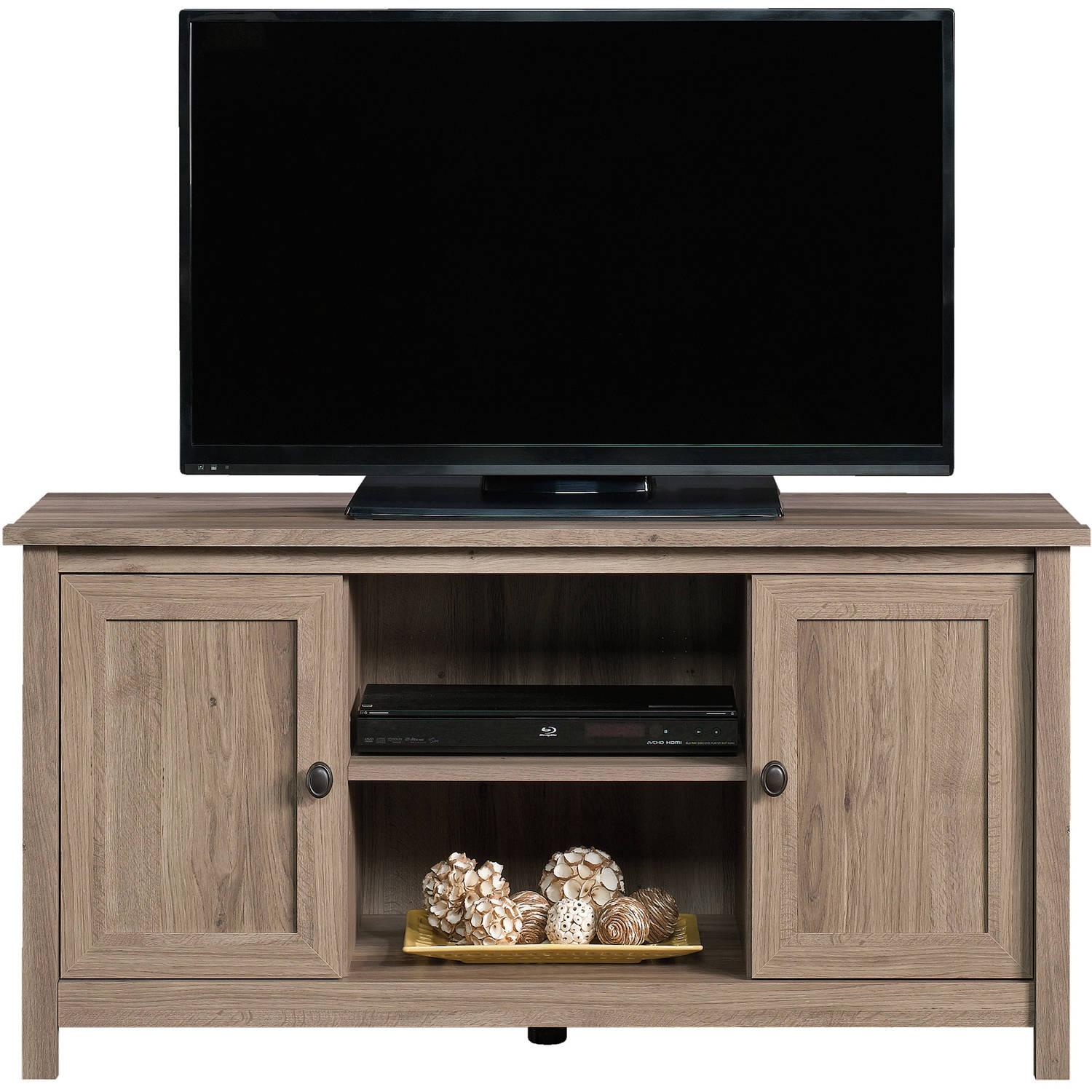 Sauder County Line Panel TV Stand for TVs up to 47'', Salt Oak Finish