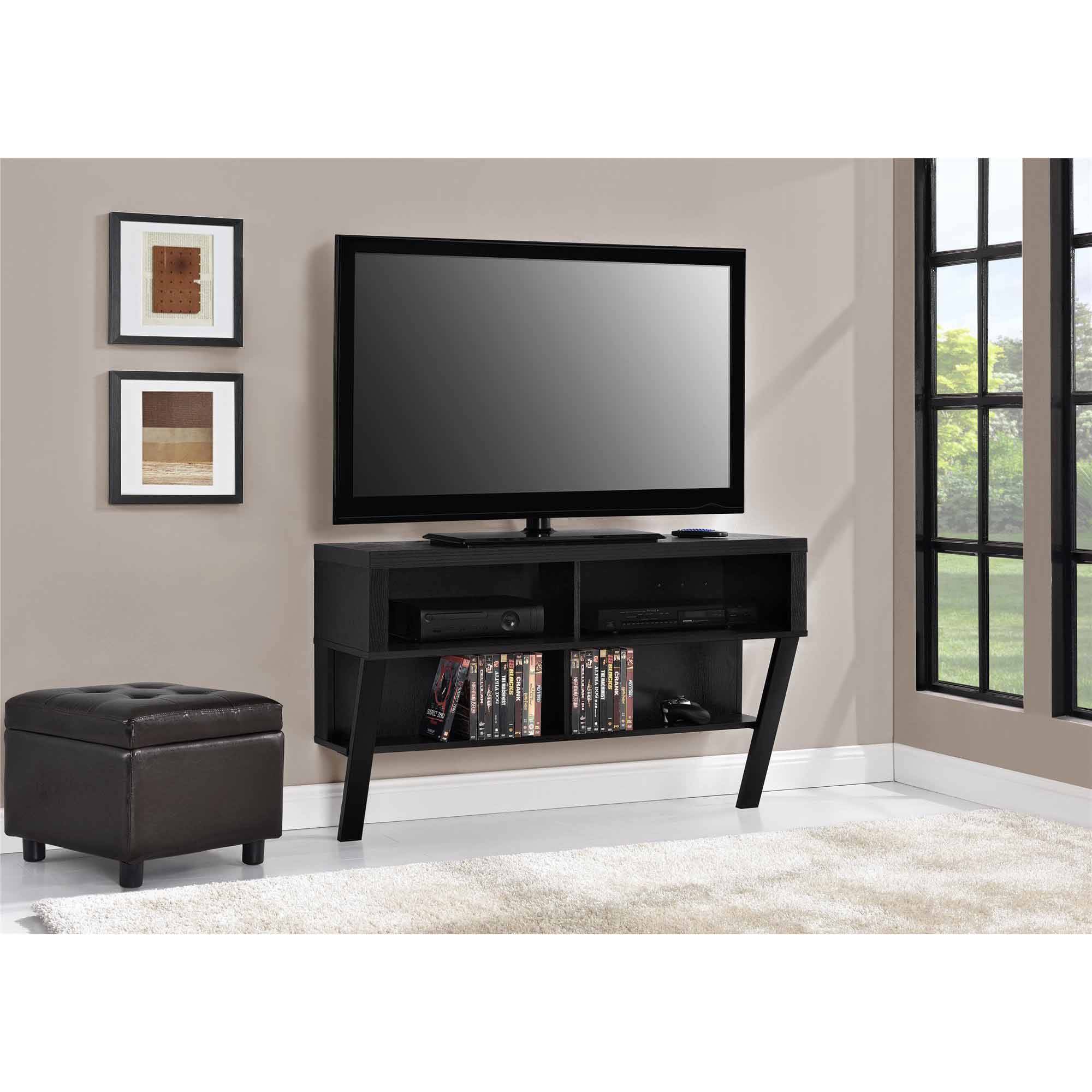 Altra Wall-Mounted TV Stand for TVs up to 47'', Black Oak Finish