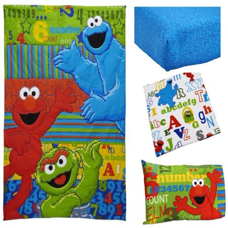 Sesame Street ABC123 4-Piece Toddler Bedding Set - Walmart.com