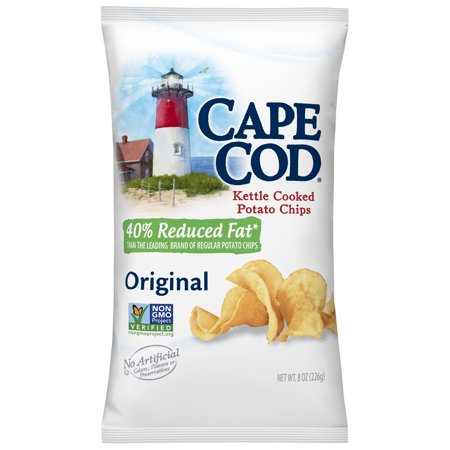 Cape Cod Kettle Cooked 40% Reduced Fat Original Potato Chips, 8 (Best Donuts In Cape Cod)