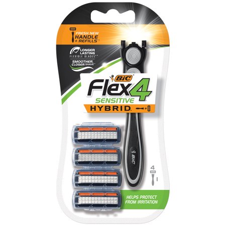 BIC Flex 4 Hybrid Men's 4-Blade Disposable Razor, 1 Handle 4