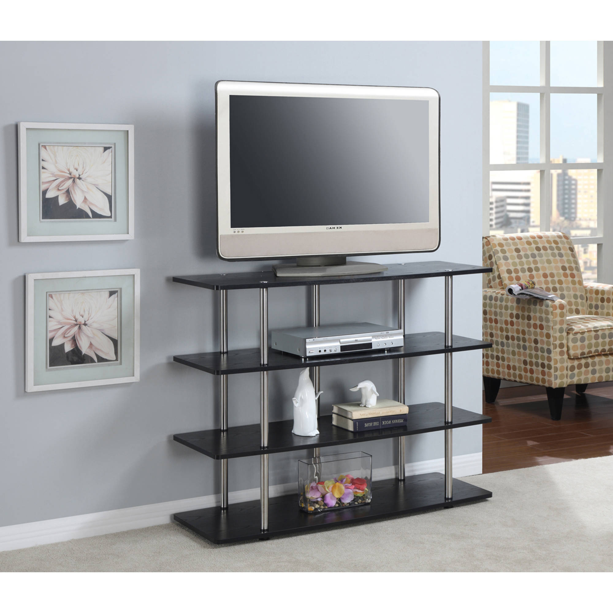 Designs2Go XL High Boy Black TV Stand for TVs up to 42''