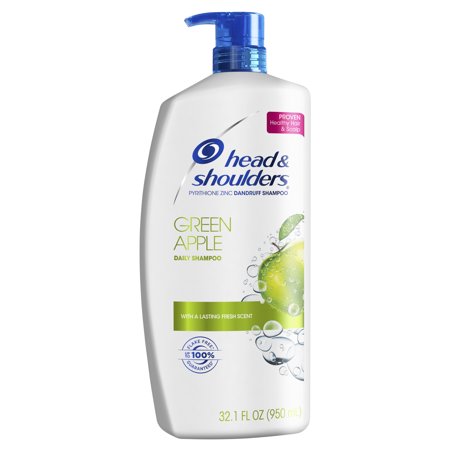 Head and Shoulders Green Apple Daily-Use Anti-Dandruff Shampoo, 32.1 fl (Best Shampoo To Use For Damaged Hair)