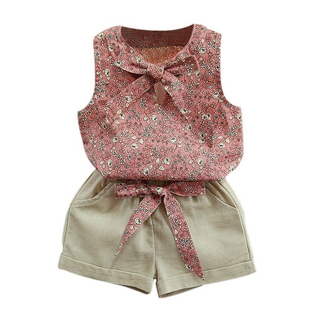 Esho Kids Baby Girl Summer Clothes Set Floral T-Shirt Tops+Shorts (Best Clearance Clothing Sites)