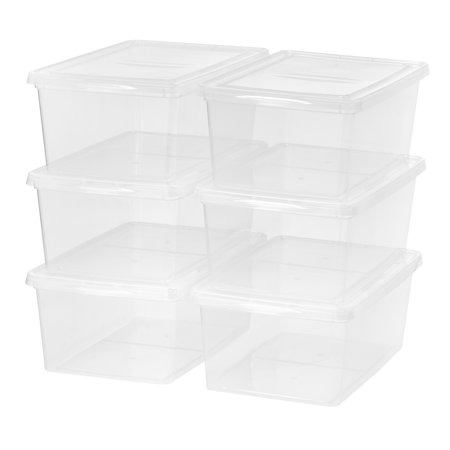 Mainstays 17 Quart/4.25 Gallon Sweater Box Storage, Clear, 6 Pack ...