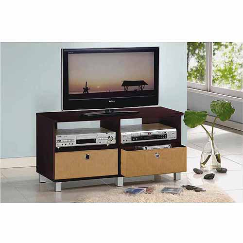 Furinno 11156 Entertainment Center with 2 Collapsible Bin Drawers