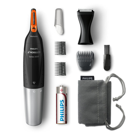 Philips Norelco Series 5000 Nosetrimmer 5100, Nose, Eyebrow and Ear Trimmer, (Best Mens Eyebrow Trimmer)