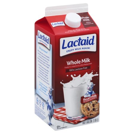 LACTAID® 100% Lactose Free Whole Milk, .5 gal l Carton - Walmart.com