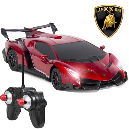 Best Choice Products 1/24 Officially Licensed RC Lamborghini Veneno Sport Racing Car w/ 27MHz Remote Control, Head and Taillights, Shock Suspension, Fine Tune Adjustment - (Best Remote Control Toy For 4 Year Old)