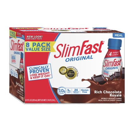 SlimFast Original Ready to Drink Meal Replacement Shakes, Rich Chocolate Royale, 11 fl. oz., Pack of
