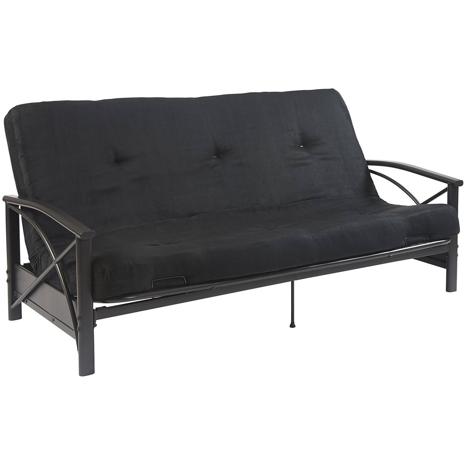 Mainstays Monaco Black Metal Futon with 6