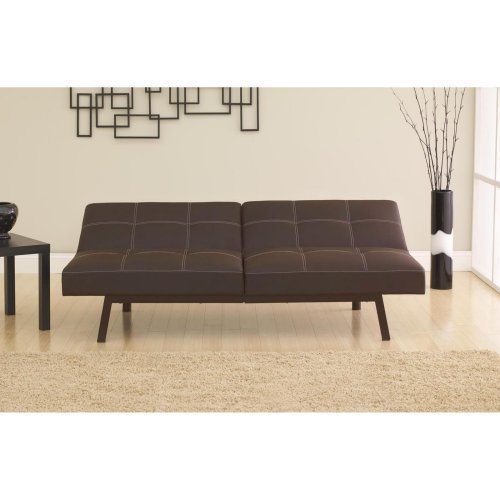 Delaney Faux Leather Futon Sofa Bed, Multiple Colors