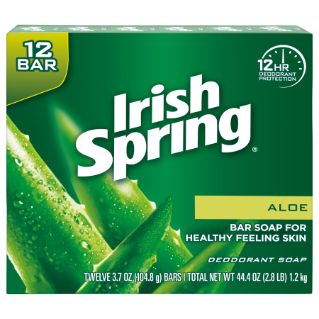 Irish Spring Aloe Vera Bar Soap, 3.7 Ounce, 12 Bar (Best Bar Soap For Oily Face)