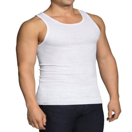 Men's Dual Defense White A-Shirts, 6 Pack