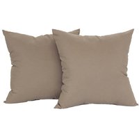 Mainstays Microfiber Twill Accent Decorative Throw Pillow, 17" x 17", Brownstone, 2 Pack