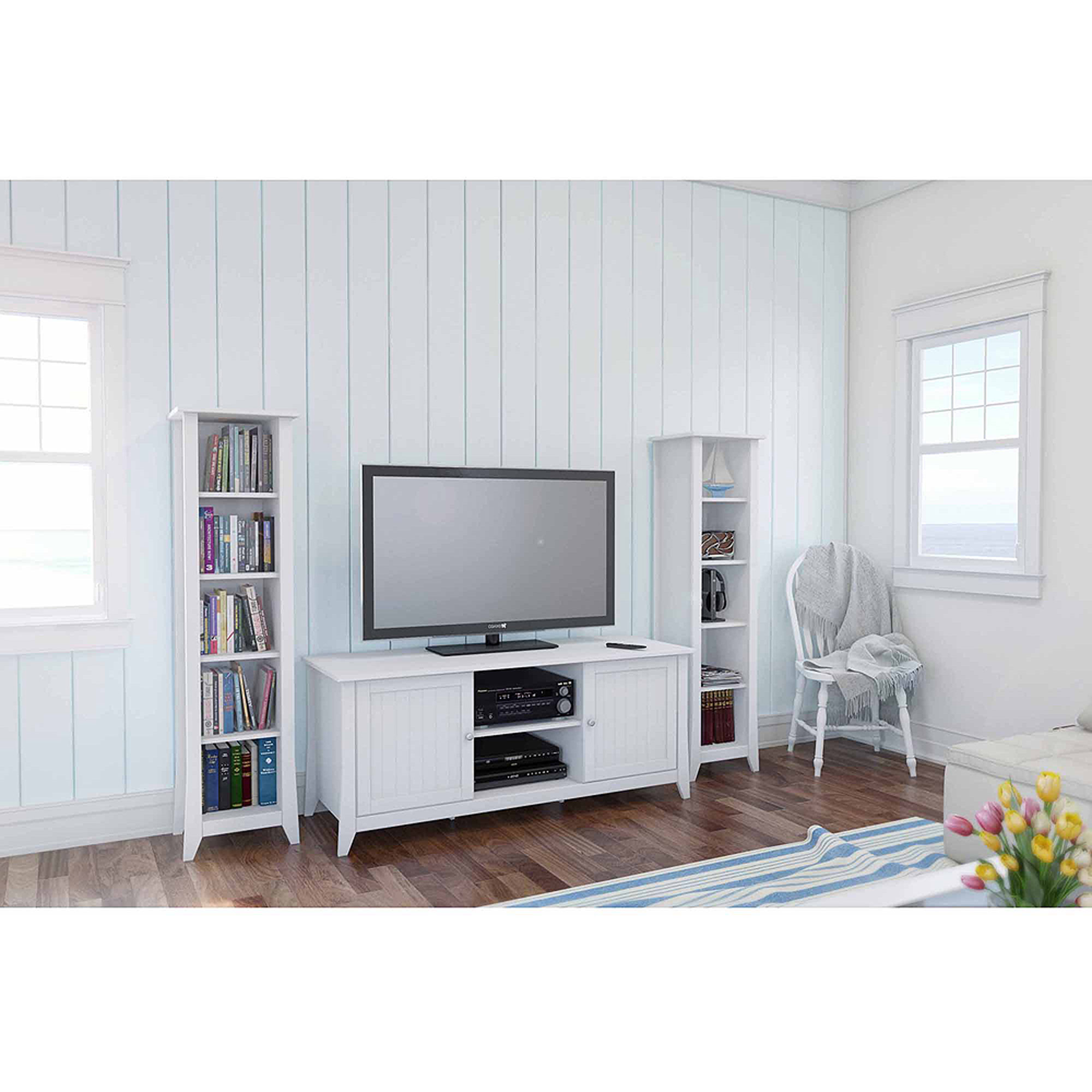 Vice Versa 5-Shelf Bookcase, White