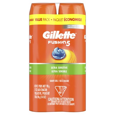 Gillette Fusion Ultra Sensitive Hydra Gel Men's Shave Gel Twin Pack,