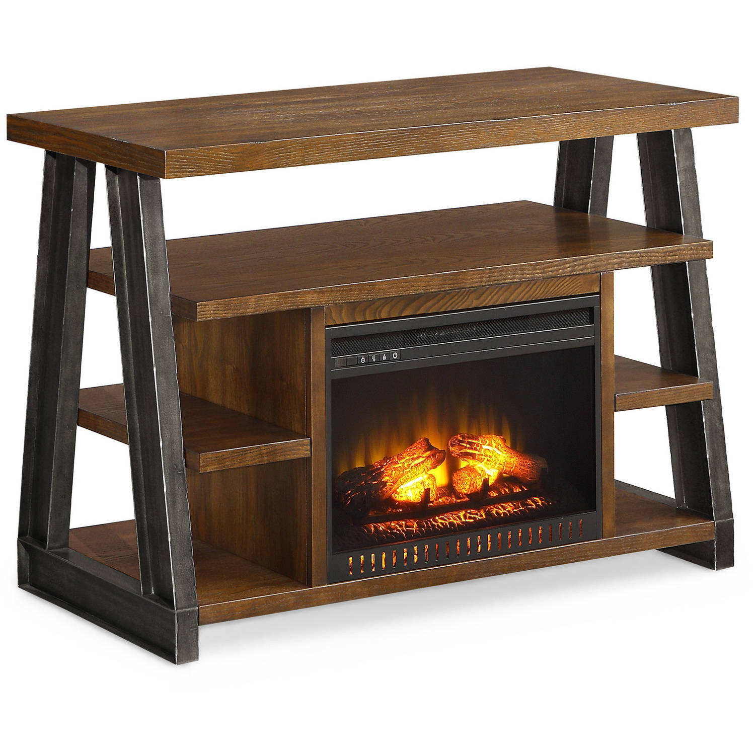 Whalen Industria Media Fireplace, Brown