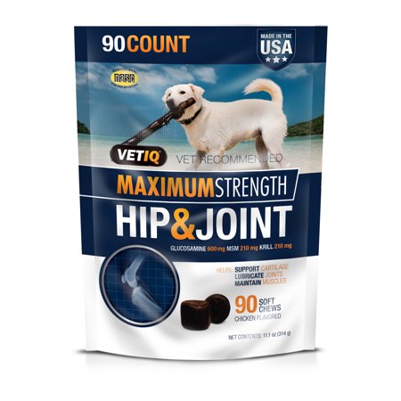 VetIQ Maximum Strength Hip & Joint Supplement for Dogs, 90