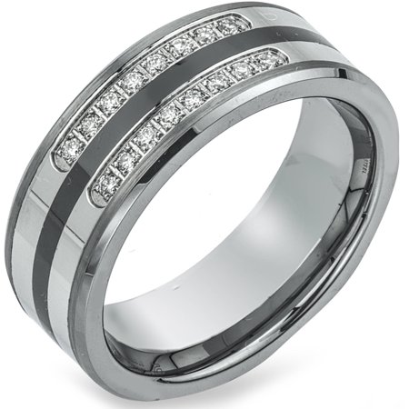 Ax Jewelry - Men's 0.20 Carat T.W. Diamond Tungsten ...