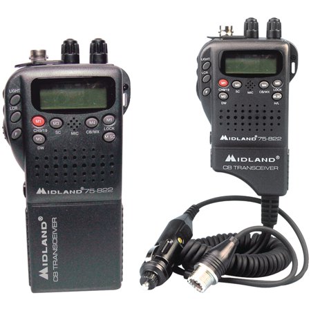 Midland 75-822 Handheld 40-Channel CB Radio with Weather/All-Hazard Monitor & Mobile Adapter