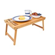 Lap Trays Foldable Breakfast Tray Large Organic Bamboo Folding Serving Laptop Desk Bed Table