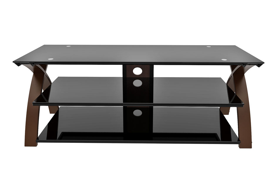 Thompson TV Stand, For TV's Up to 70'', Wood and Glass, Walnut