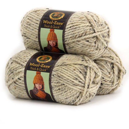 - Lion Brand Wool Ease Thick and Quick Yarn, Wool/Acrylic Blend, Pack of 3