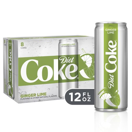 Diet Coke Slim Can Soda, Ginger Lime, 12 Fl Oz, 8 Count - Walmart.com