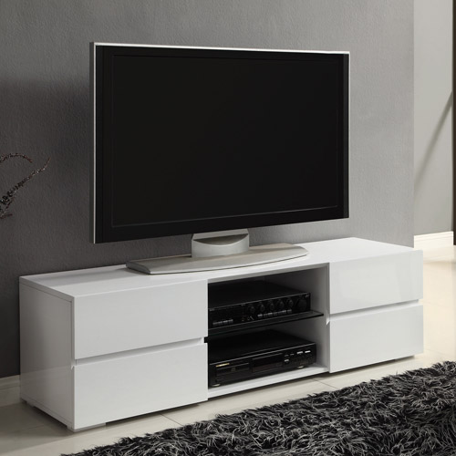 Coaster White Four Storage Drawer TV Console for TVs up to 55''