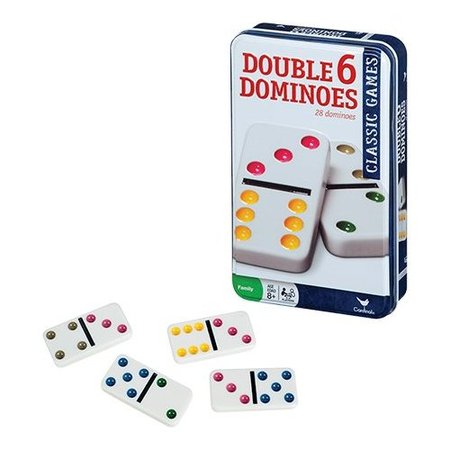 Cardinal Double Six Color Dot Dominoes In Color Collectors Tin 28