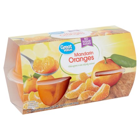 Great Value Mandarin Oranges, 4 oz, 4 count - Walmart.com