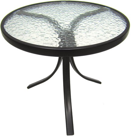- Mainstays Round Outdoor Glass Top Side Table