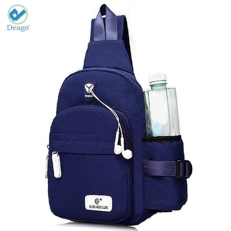 Deago Canvas Sling Bag for Men & Women - Chest Shoulder Bag Unbalance Crossbody Backpack Water Resistant Daypack for Gym Travel Hiking (7.1