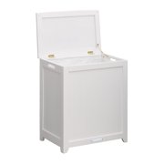 Oceanstar Hampers Oceanstar White Finished Rectangular Laundry Wood Hamper With Interior Bag Rhp0109w