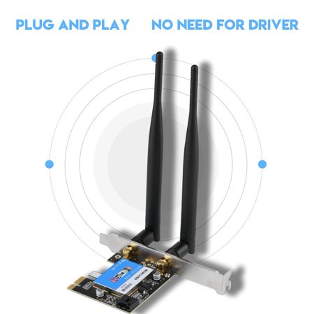 Pci Interface Card - WALFRONT PCIE Network Card 433Mbps Dual Band 2.4G/5G + Bluetooth 4.0 Bluetooth Network Card for Desktop, Dual Band PCIE Wireless Card, PCIE Expansion Card