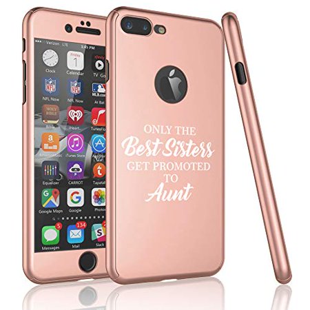 360° Full Body Thin Slim Hard Case Cover + Tempered Glass Screen Protector F0R Apple iPhone The Best Sisters Get Promoted to Aunt (Rose-Gold, F0R Apple iPhone 6 Plus / 6s (Best Place To Get Iphone Screen Replaced)