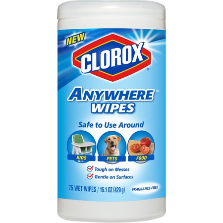 Clorox Anywhere Hand Sanitizer - Clorox Anywhere Wipes, Bleach Free Cleaning Wipes - Fragrance-Free, 75 ct